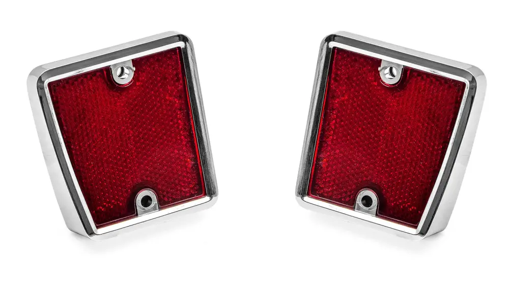 Rear Reflectors w/Chrome - Driver & Passenger, 1970-77 Ford Bronco Compatible All Vehicles