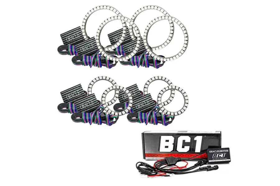 Trunk Lid Jeep Wrangler JL, JK & Gladiator JT Oracle Vector Series Grill SurfACE Attach ColorSHIFT Halo LED Kit w/BC1 Cont...