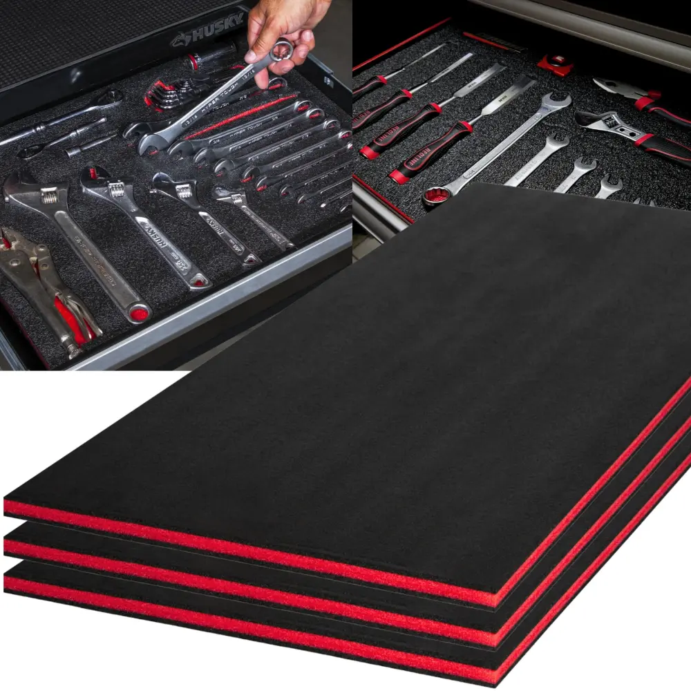 Tool Box Foam, 3Pack 45x22x1 inch, Foam Inserts Cases, Polyethylene Storage Sheets Toolbox Robust Case, Tool Shadow Insert...