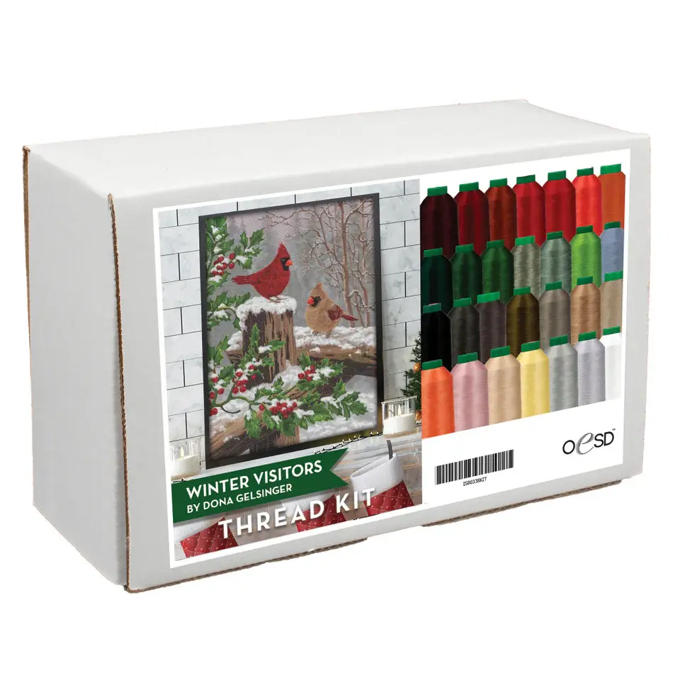Heavy Duty ISACORD Winter Visitors Tiling Scene Thread Kit