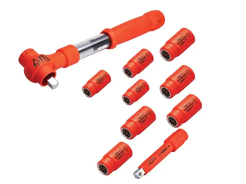SAE ITL Insulated Thermal 1/2in Drive Metric Torque Wrench Kit, 10 Piece