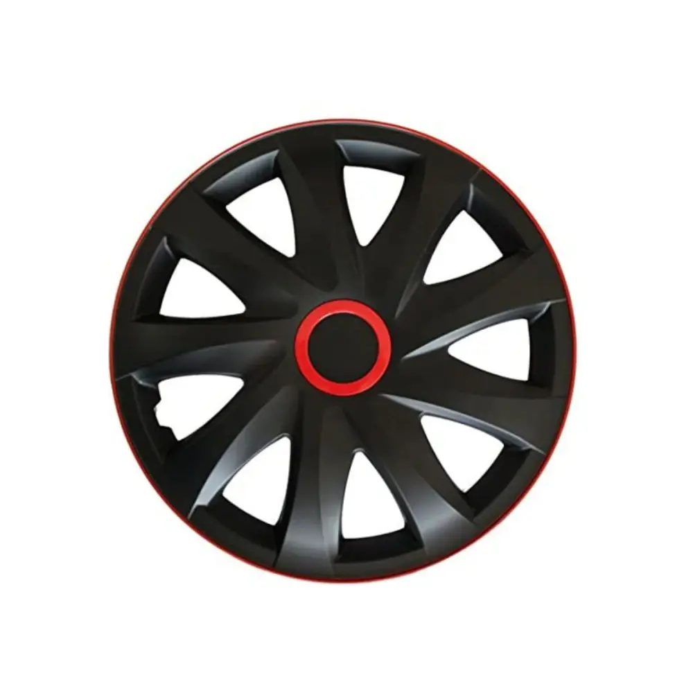 NRM 15" Wheel Covers Hubcaps Versatile Easy Assembly Weather Resistant Black Red