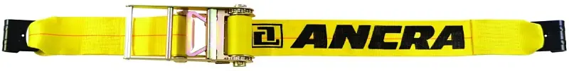 Ancra 500 Series 49346-10 Strap, 4 W, 27 ft L, Polyester-blend, Yellow, 5400 lb Working Load, Hook End