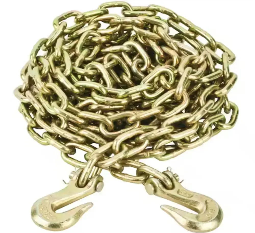 Everbilt 5/16 . x 20 ft. Grade 70 Yellow Spelter Plated Steel Tow Chain Grab Hooks Compatible WARN Mounting Plate