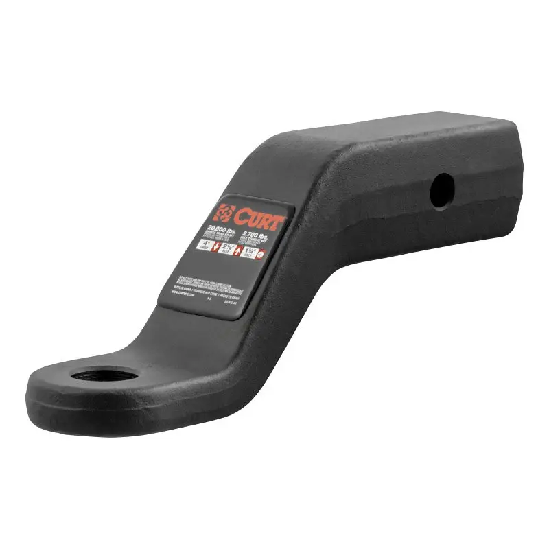 Curt 45458 Ball Mount, 8-1/2 L, 4 Drop, 2-1/2 Rise, Class 5 Hitch, Hardened, Carbide