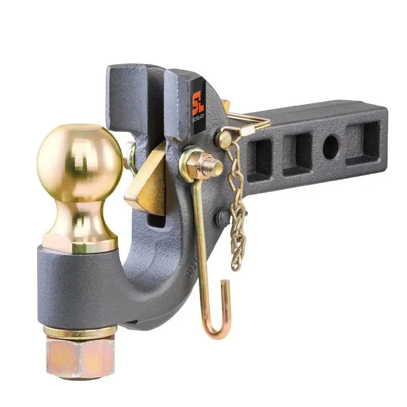 Curt 48406 SecureLatch Receiver Mount Ball and Pintle Hitch, 2-5/16 Dia Hitch Ball, Carbon Metal
