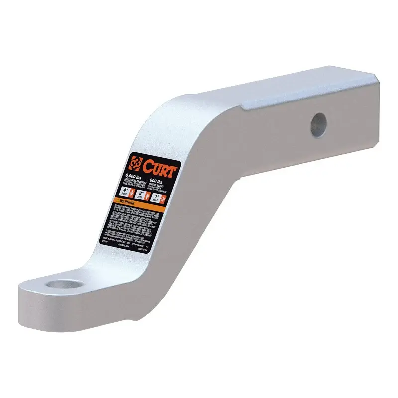 Synthetic Rope Curt 45361 Ball Mount, 8-1/2 L, 4 Drop, 3 Rise, Class 3 Hitch, 1 Dia Hitch Ball, Aircraft-grade