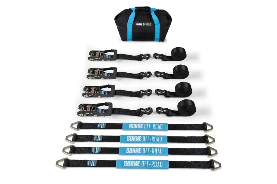 Borne Off-Road Vehicle Ratchet Tie-Down Kit, Ebony