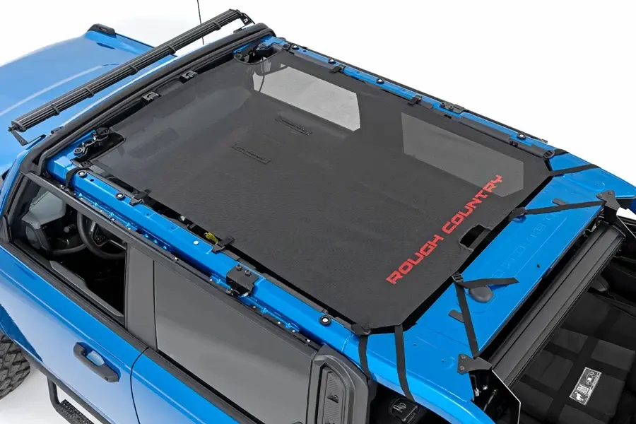 2021-25 Ford Bronco 4dr Rough Country Mesh Bikini Top Plus, Midnight