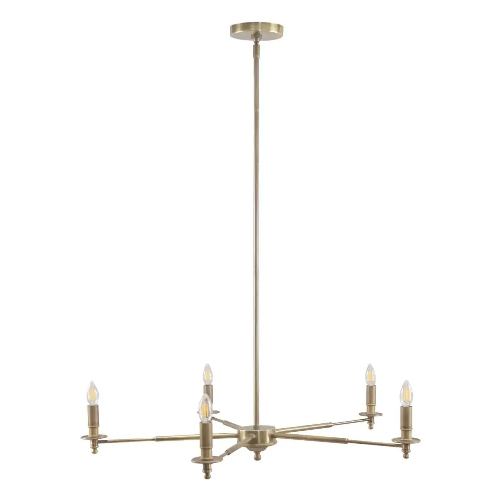 Blythe 5 Light Chandelier - Brass
