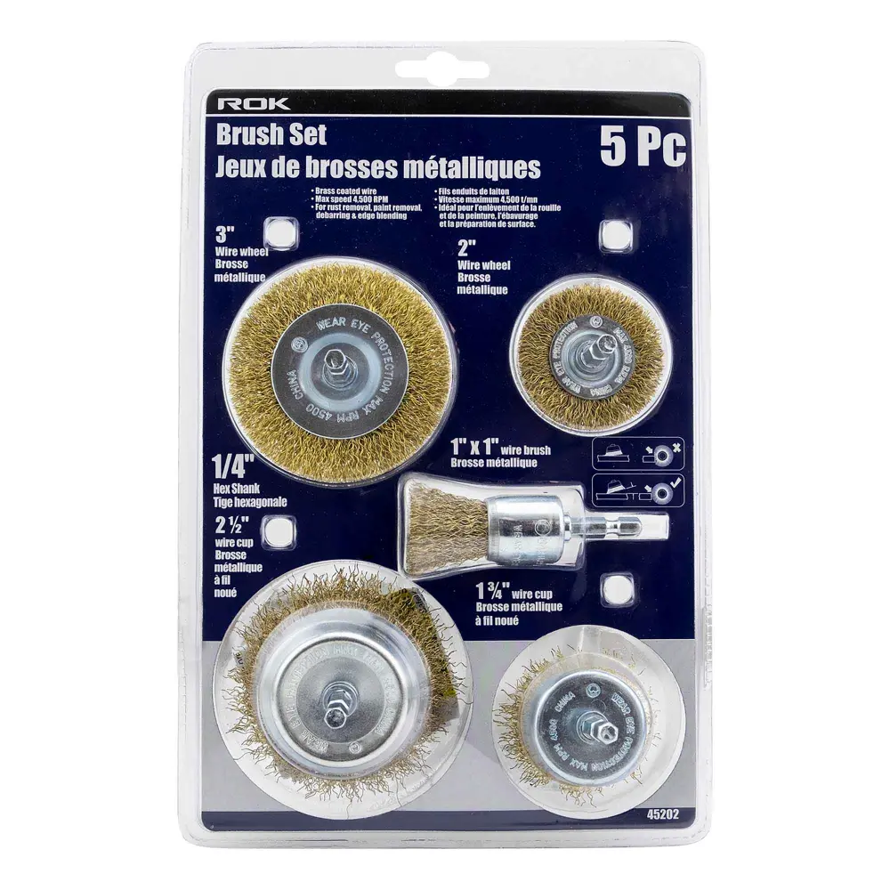 Brass Wire Brush Place, 5 Pieces