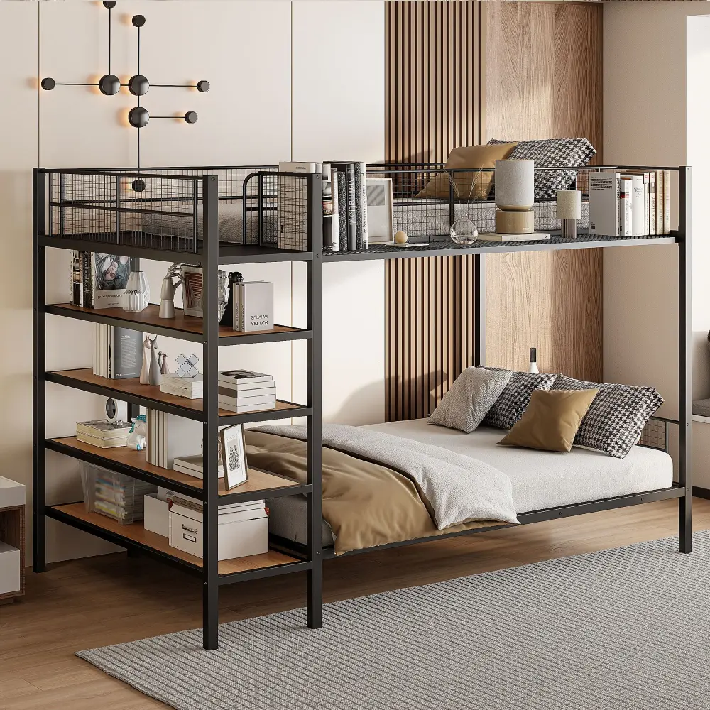 Bunk Bed 5 Tier Shelves