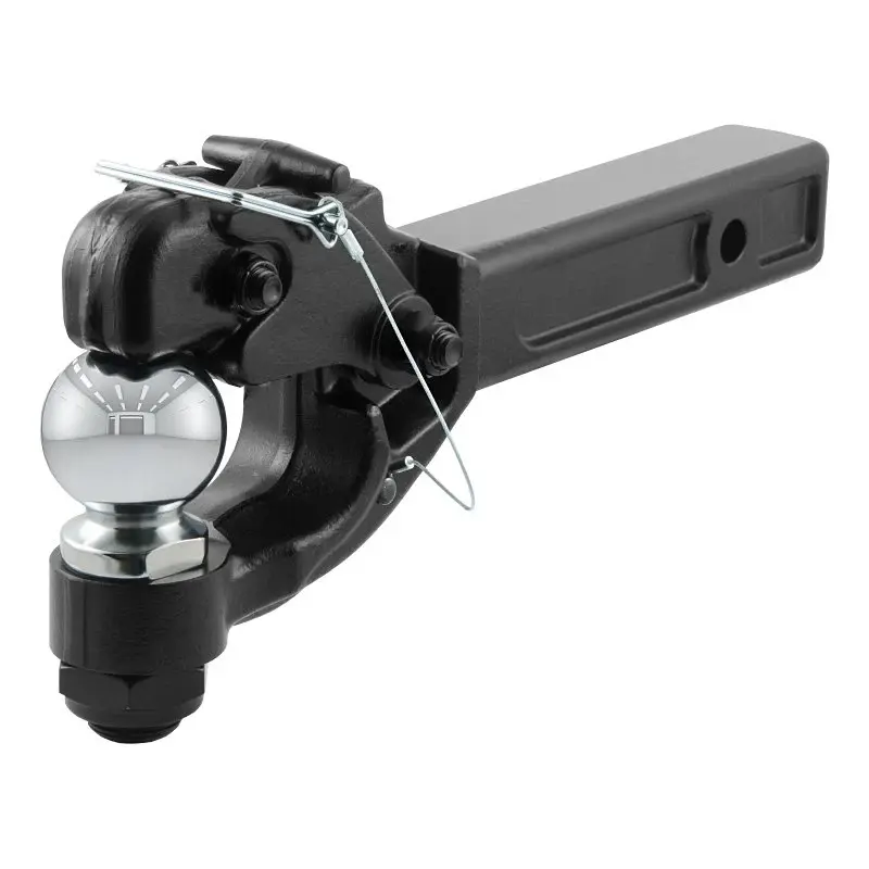 Curt 48006 Receiver-Mount Ball and Pintle Hitch, Stainless, Black, Carbide Powder-Coated