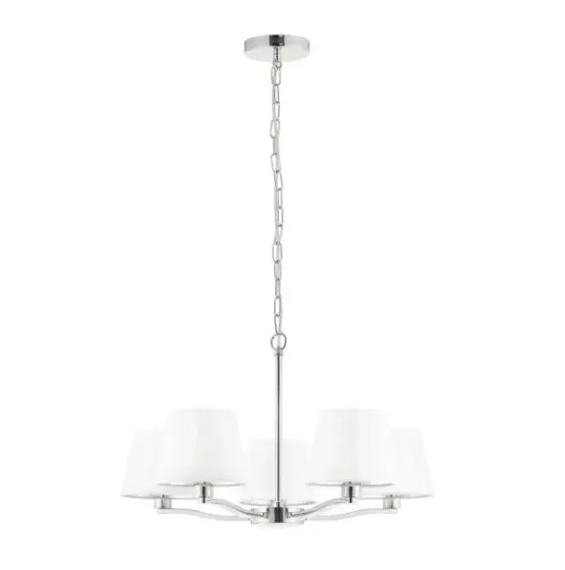 Hattie 5 Light Pendant Light - Bright Nickel