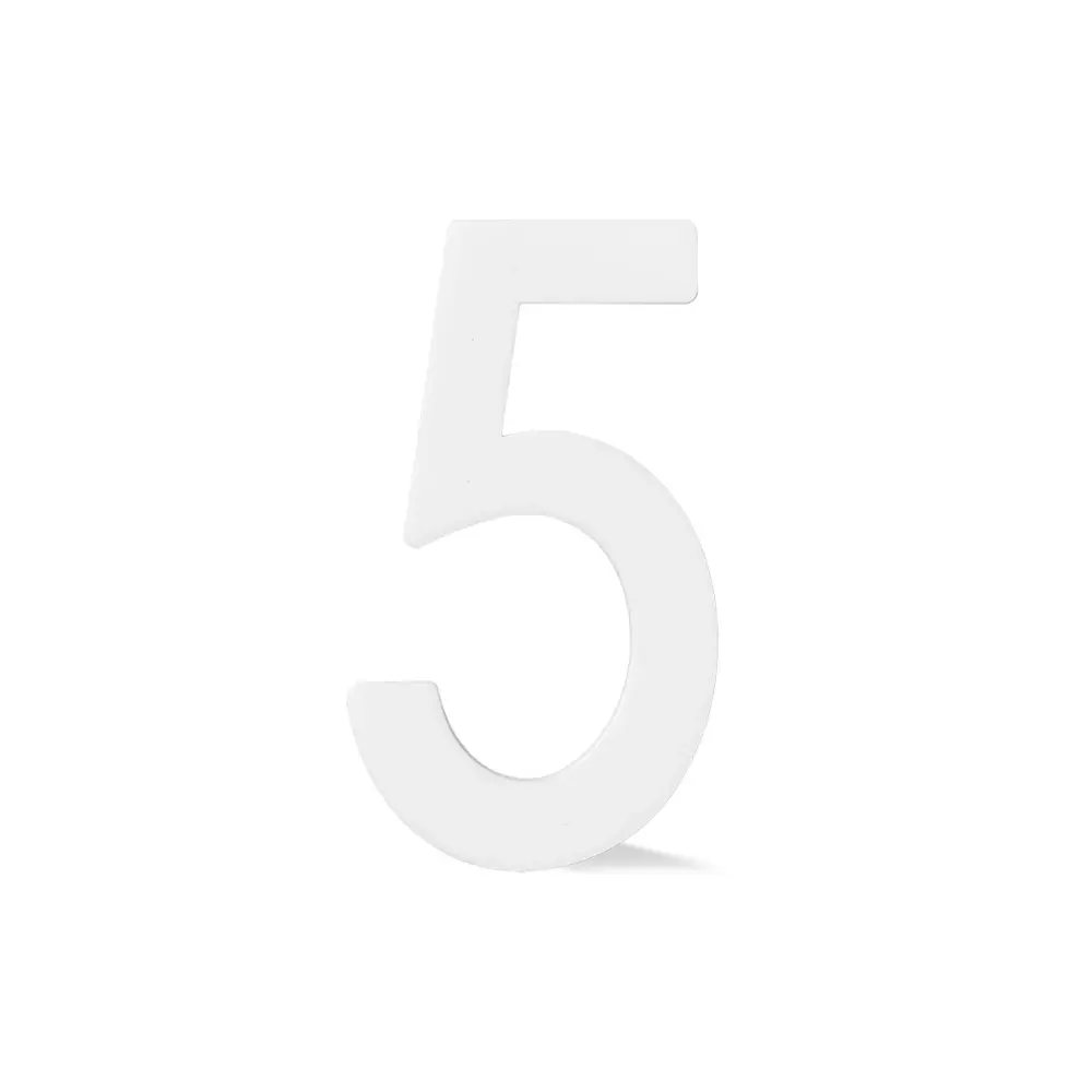 4'' Self-Adhesive Number Plexiglass, #5 snow