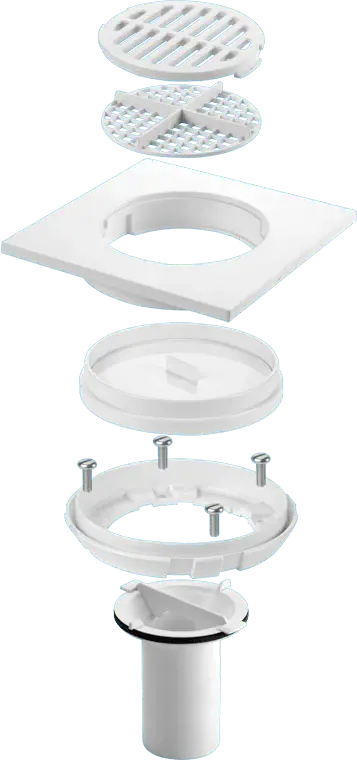 McAlpine TSGCONV Ivory Plastic Sheet Floor to Tiled Floor Gully Conversion Kit