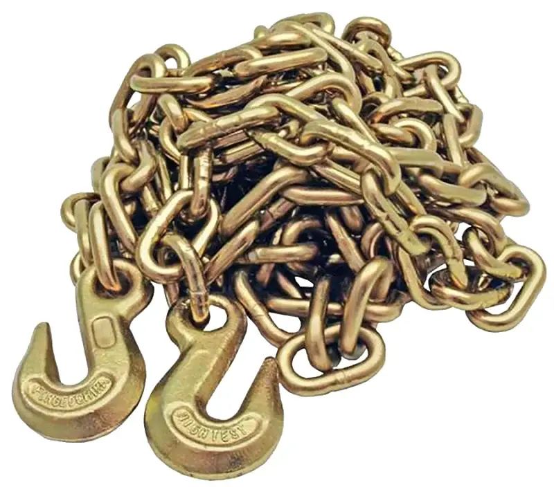 Baron TC7051616 Tow Chain, 5/16 Trade, 16 ft L, Grade 70 Grade, 4700 lb Working Load, Gilded Zinc