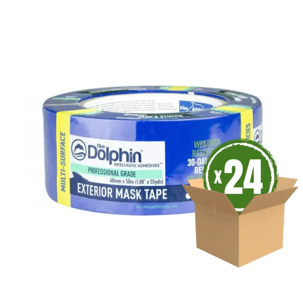 Blue Dolphin Tarp & Stucco 30 days Exterior Tape 48mm X 50m - BOX 24