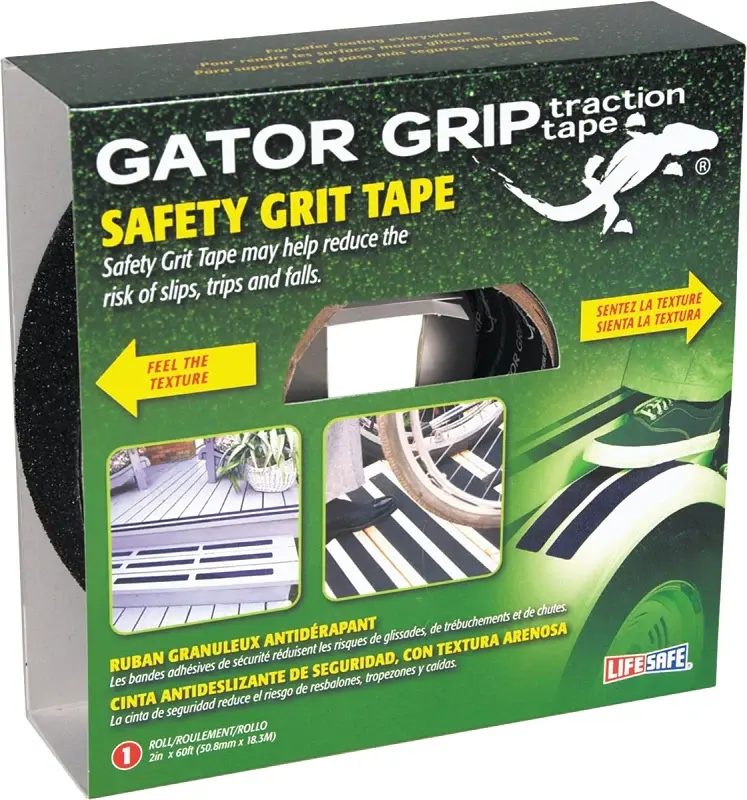 Incom RE142 Traction Tape, 60 ft L, 2 W, PVC Backing, Jet-black