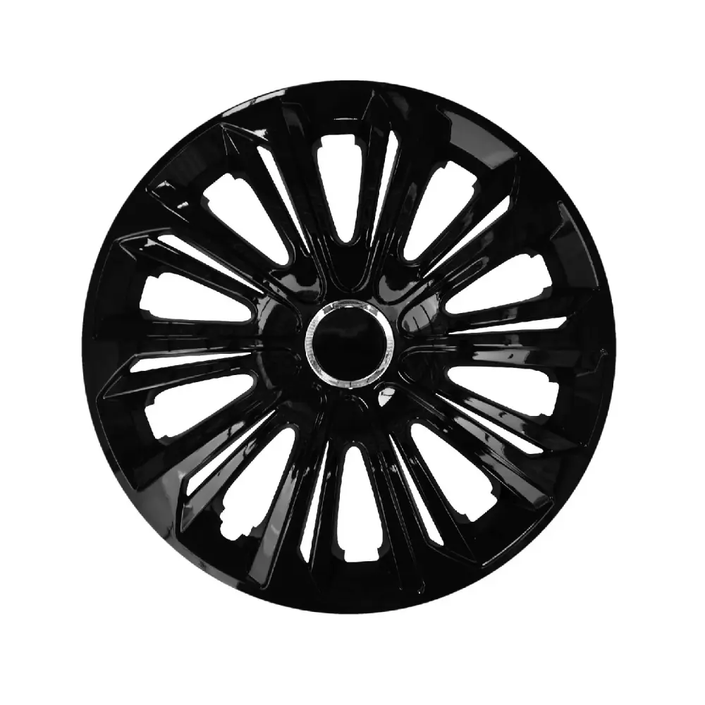 Compatible hubcaps 16" Strong color black lacquered 4 pieces