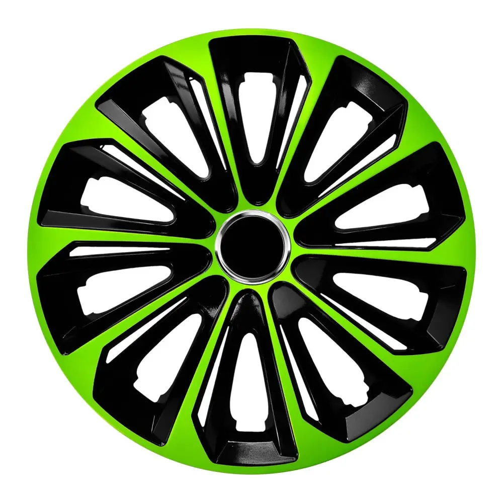 Hubcaps 16'' NRM EXTRA STRONG GREEN JET-BLACK green-black 4 pieces