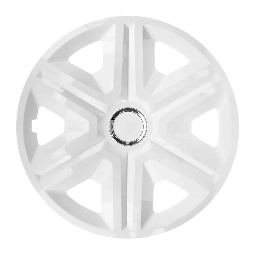 NRM FAST WHITE 15" Set 4 Hub Caps Wheel Covers 15" Ivory Gloss