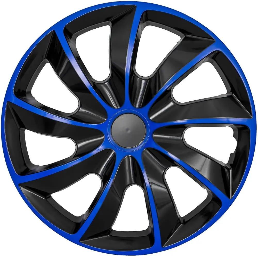 NRM QUAD BICOLOR COBALT BLACK 13" hubcaps. - 4 pieces