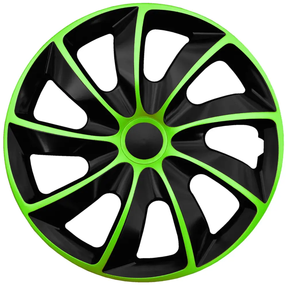 NRM Quad Bicolor Wheel Covers Hubcaps 15" Place 4PCS ABS Green Universal 15 Weather Resistant UK