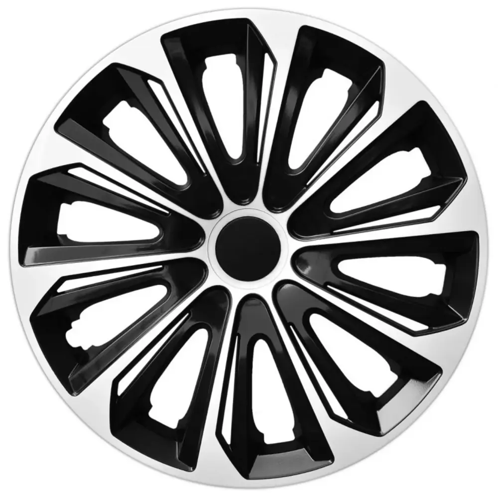 NRM 15" Wheel Covers Hubcaps Universal Extra Robust 4 PCS Easy Assembly Black White