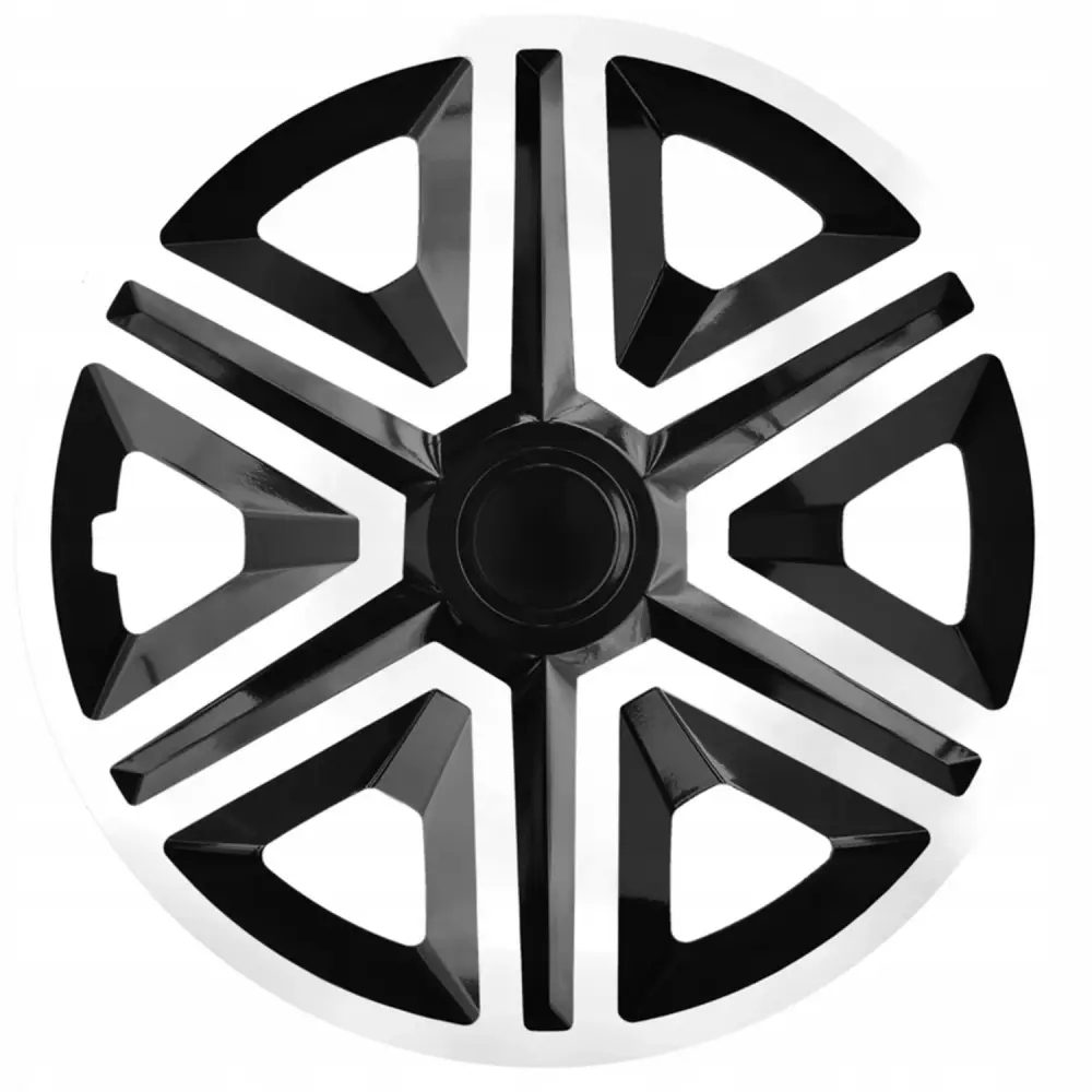 NRM 15" Wheel Covers Hubcaps Universal 4 PCS Black White Weather Resistant Solid Duty