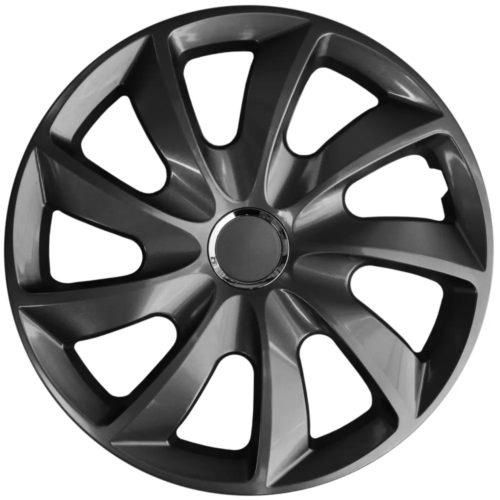Standard hubcaps 15" Stig graphite lacquer press-on 4 pieces