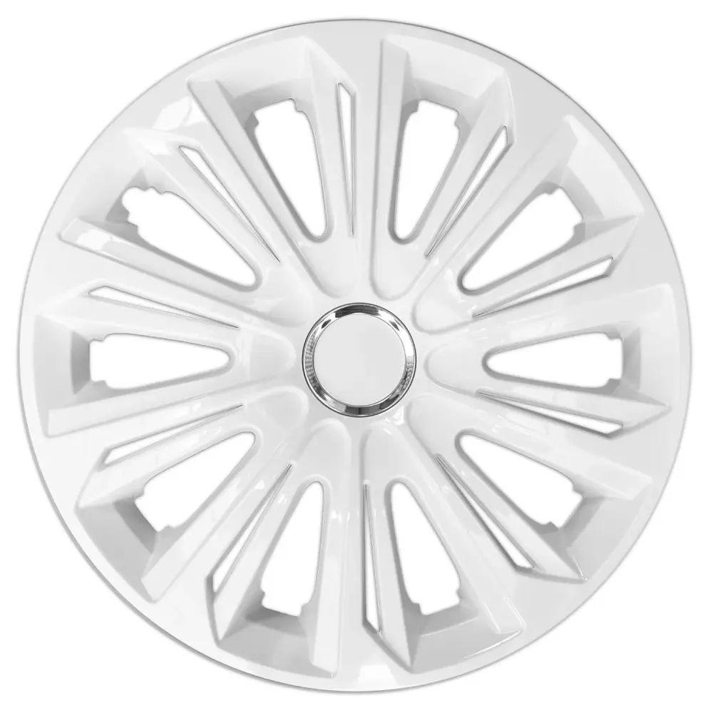 Universal hubcaps 14" NRM HEAVY-DUTY white lacquered 4 pieces