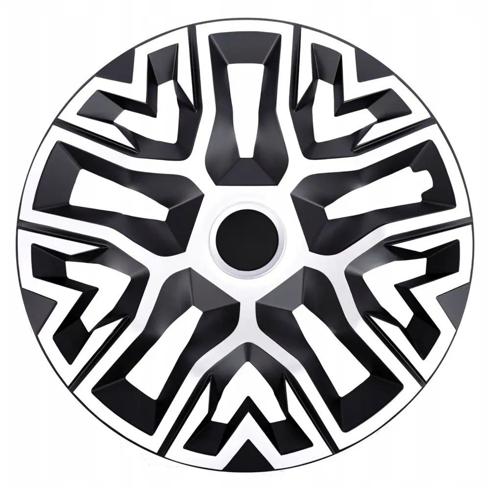 Universal hubcaps 16'' NRM Premium Bicolor white and black 4 pieces wheel trims