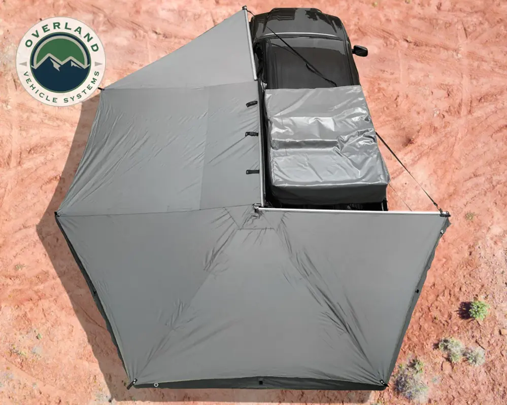 Overland Vehicle Systems Nomadic 270 Awning, Rich Gray w/ Black Transit Cover, Driver Side