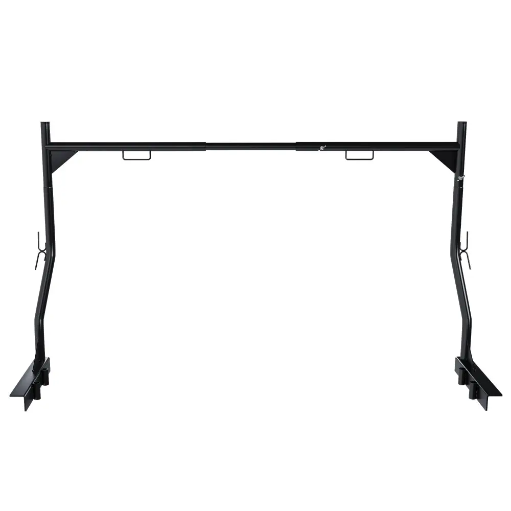 Heavy Duty Universal Truck Bed Ladder Rack, No-Drill Installation, Adjustable - Charcoal