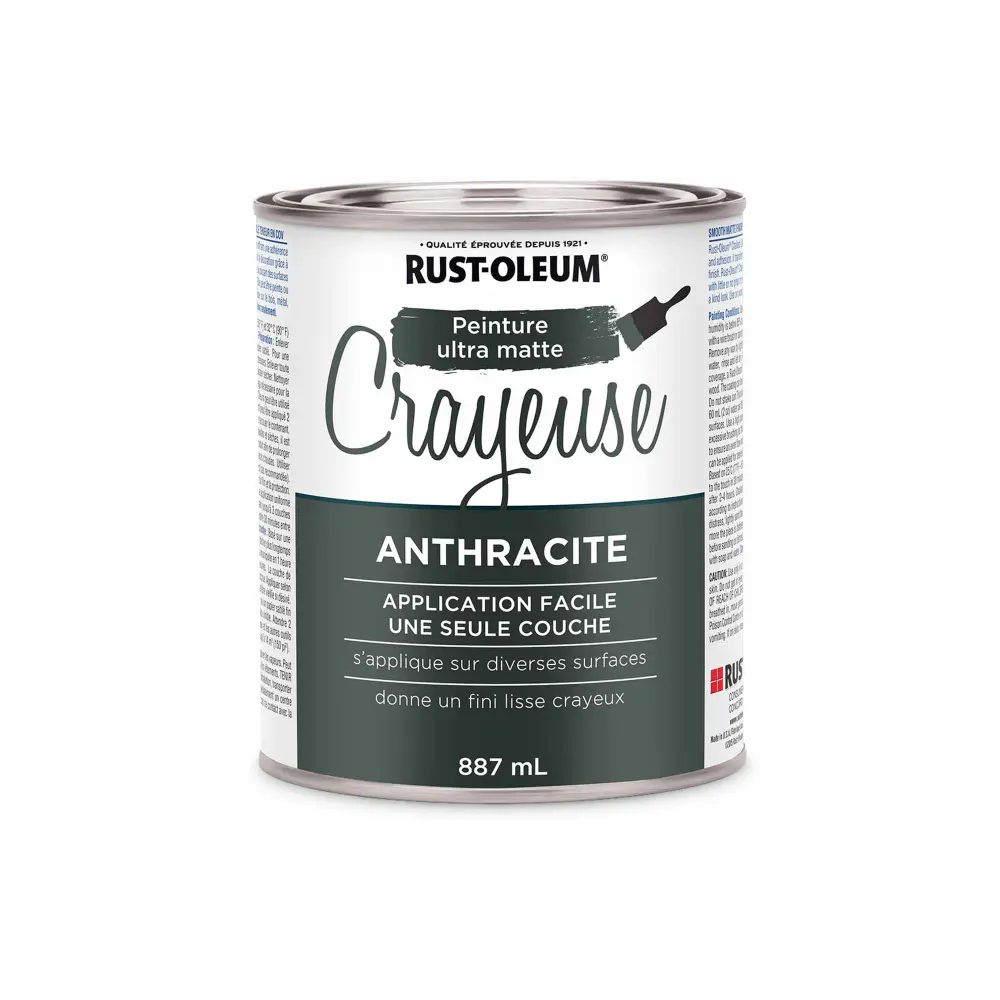 Chalked Ultra Satin Latex Paint Charcoal, 887 ml