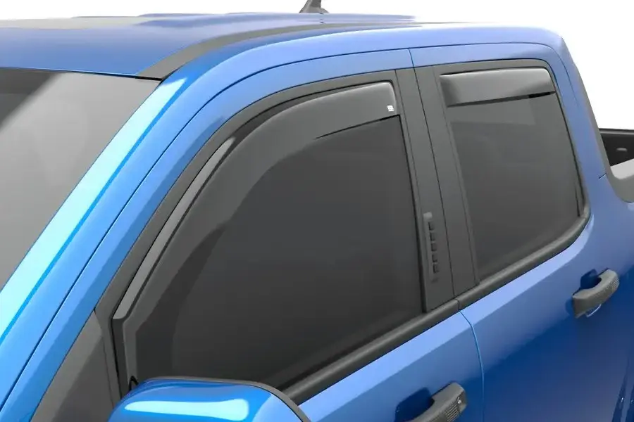 2022+ Ford Maverick Crew Cab EGR USA -Channel Front and Rear Window Visor Set - Charcoal Smoke Finish