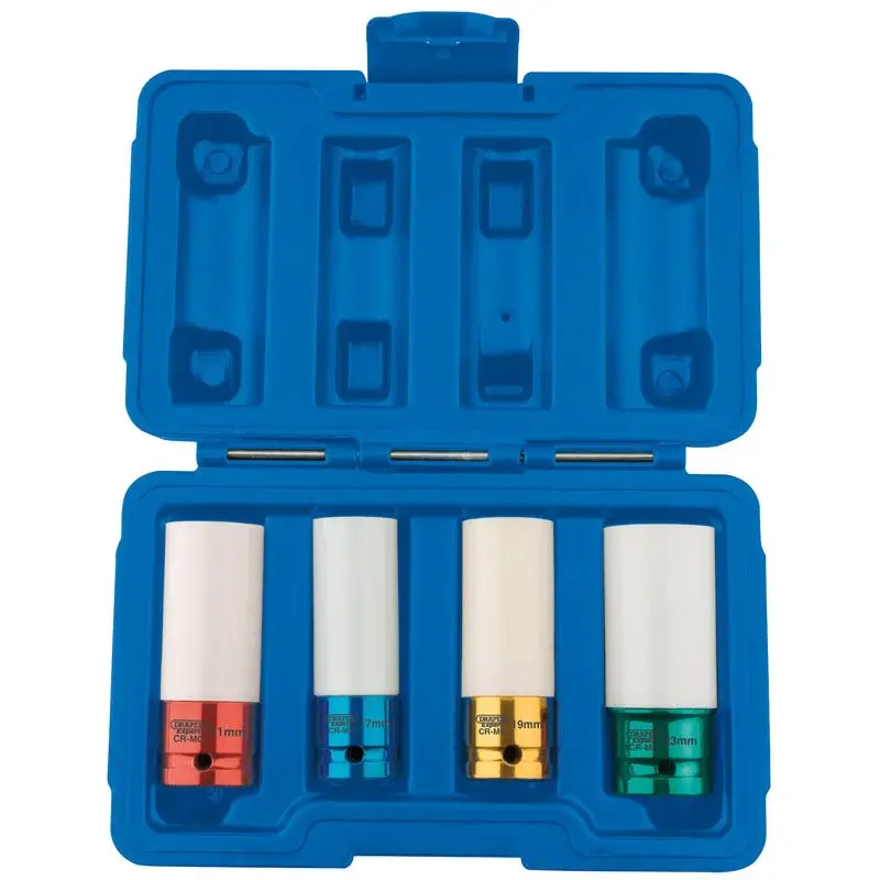 Draper AWNSS/4 1/2" Sq. Dr. Wheel Nut Socket Alloy Wheels (4 Piece) - (82972)