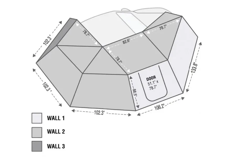 Overland Vehicle Systems Nomadic 270 Awning Walls Kit - Passenger Side